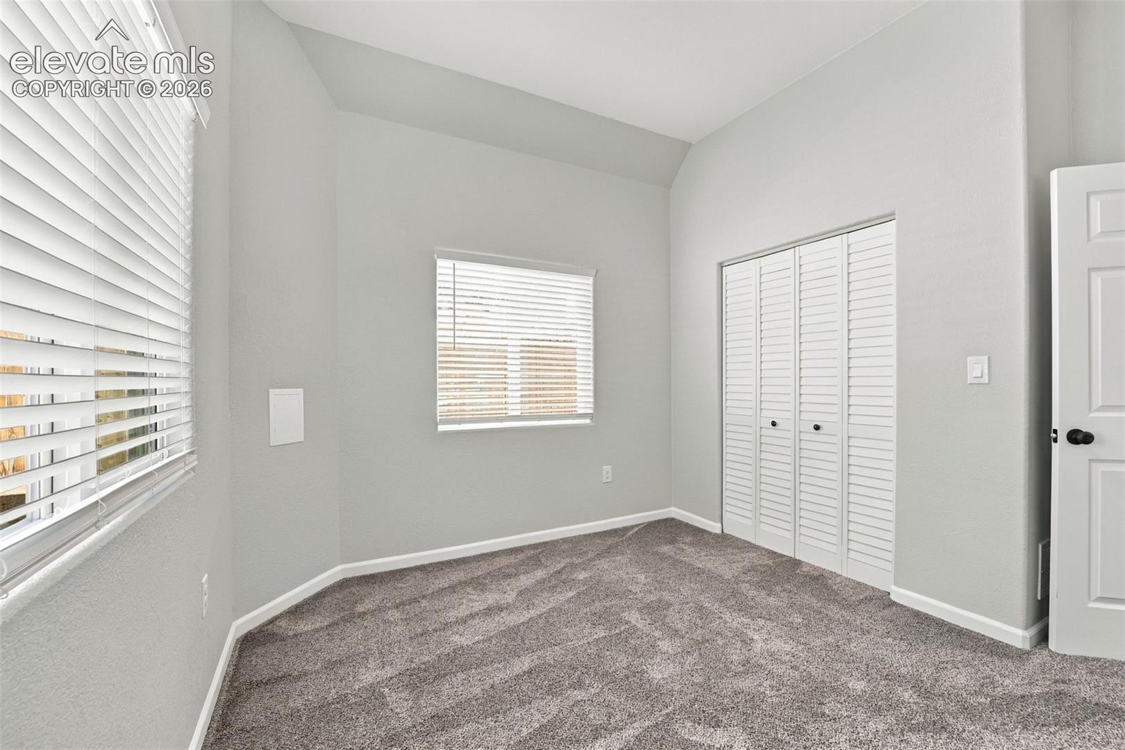 Gray carpeting with a textured pattern