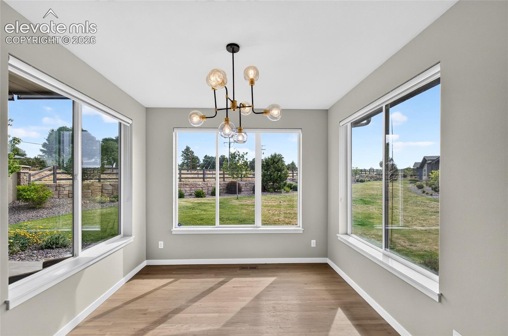 Very bright dining room
