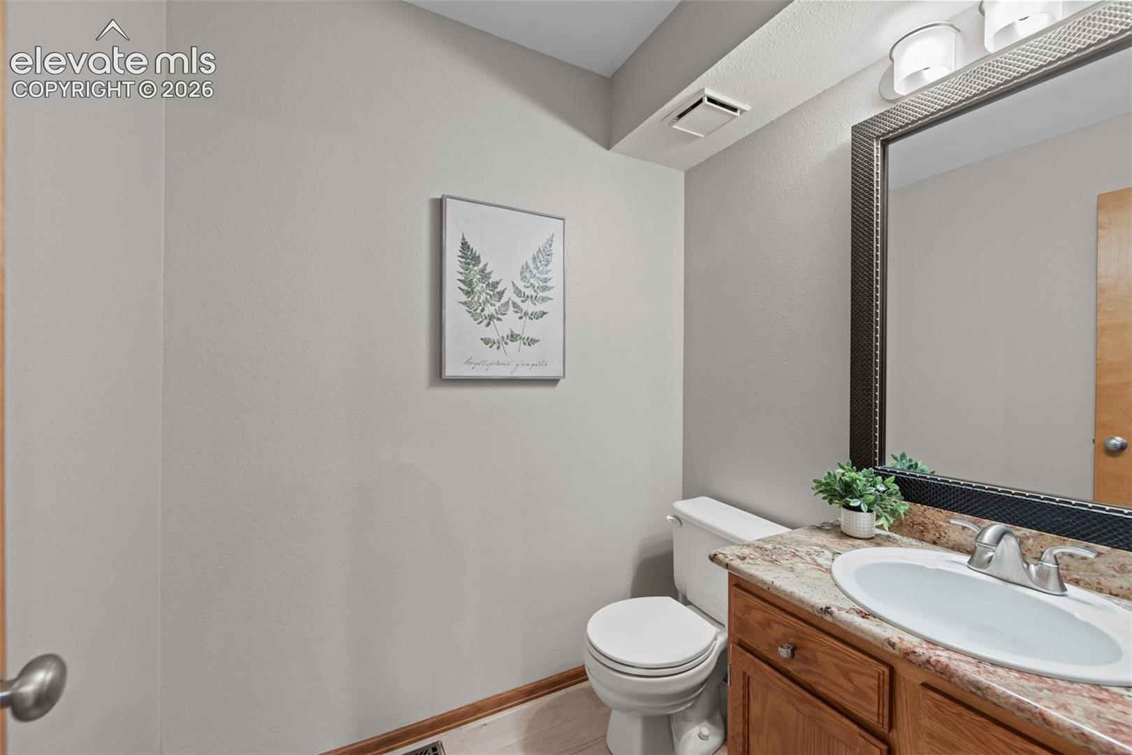 Main level powder room