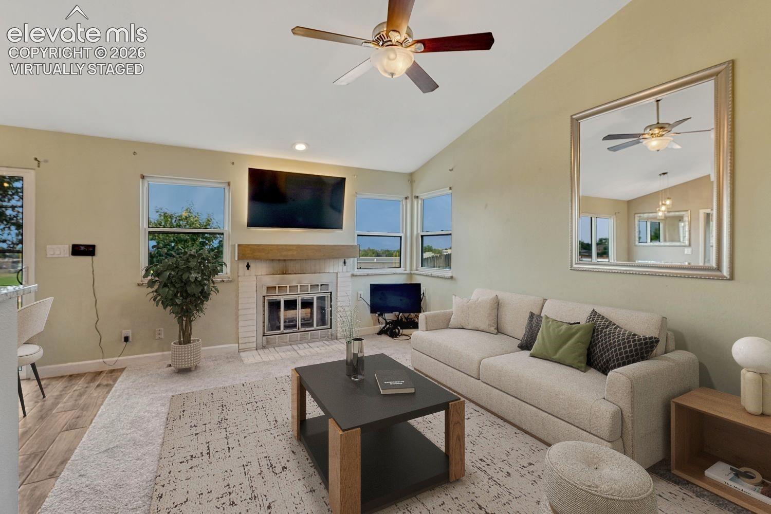 Virtually staged living room