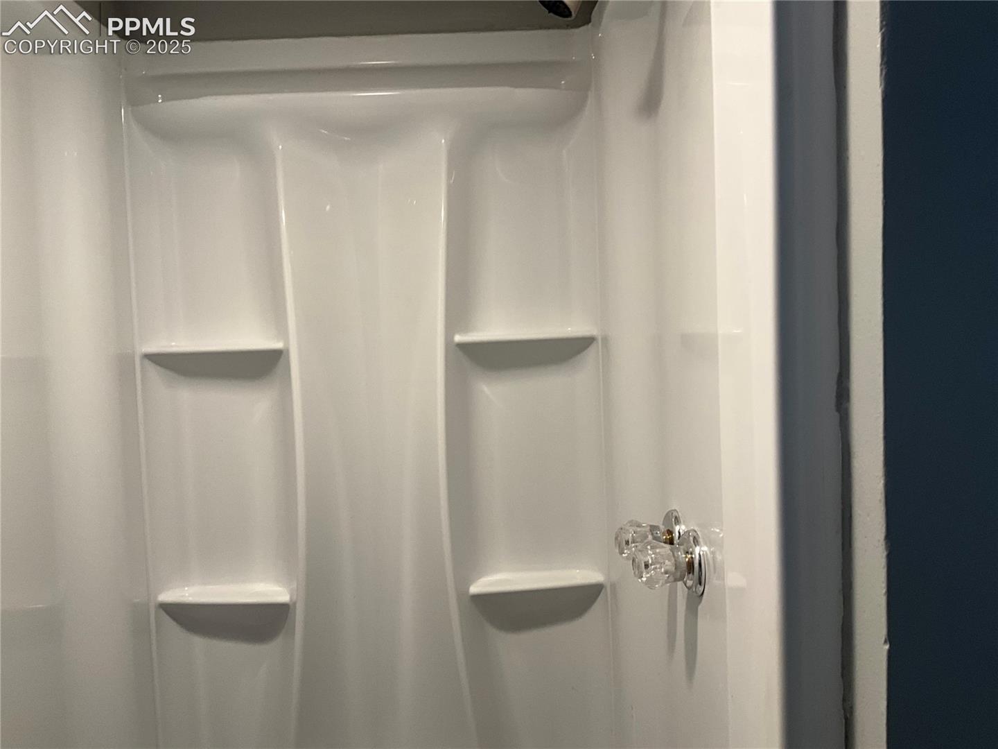 Bathroom view of a shower stall