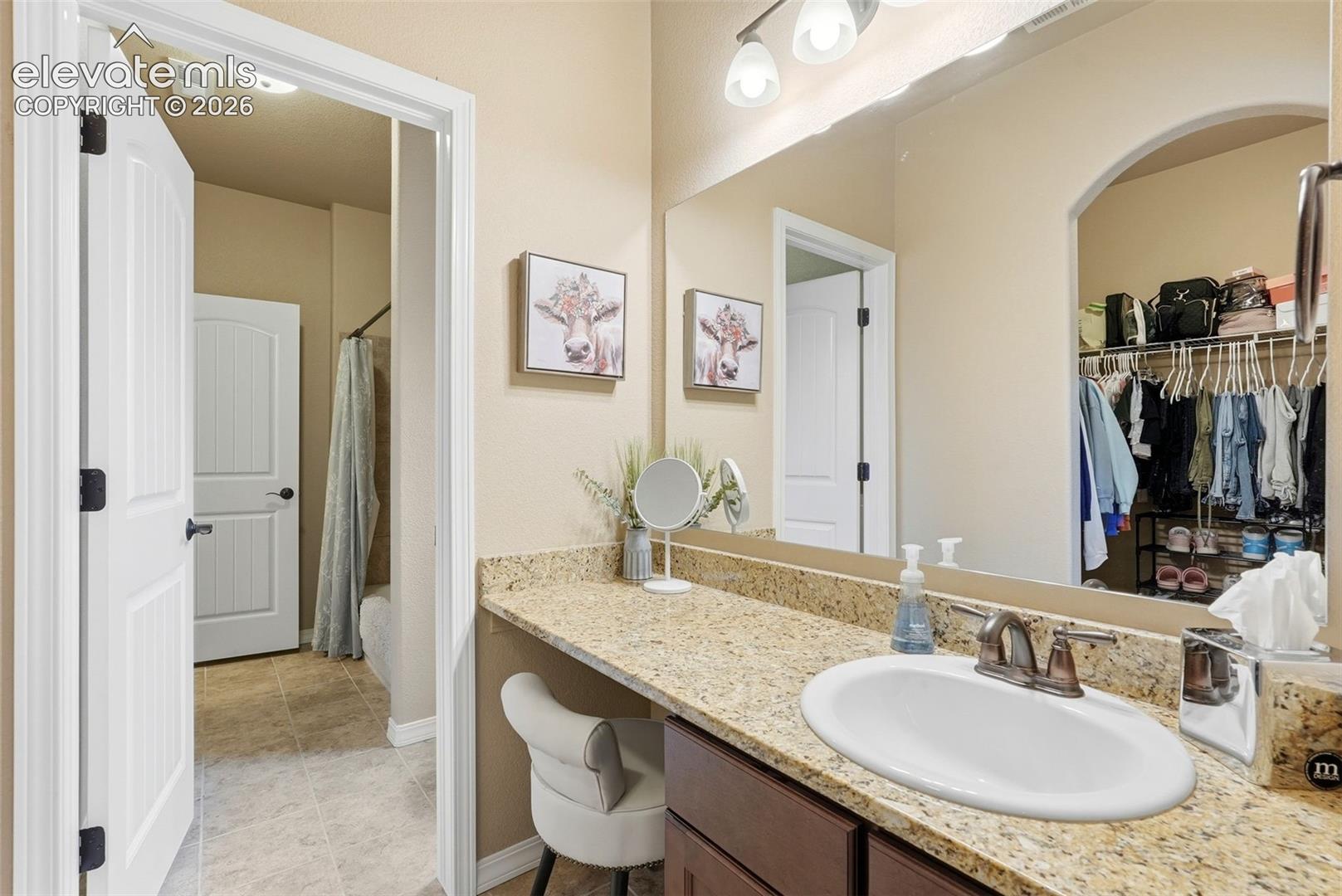 Attached bathroom and walk-in closet