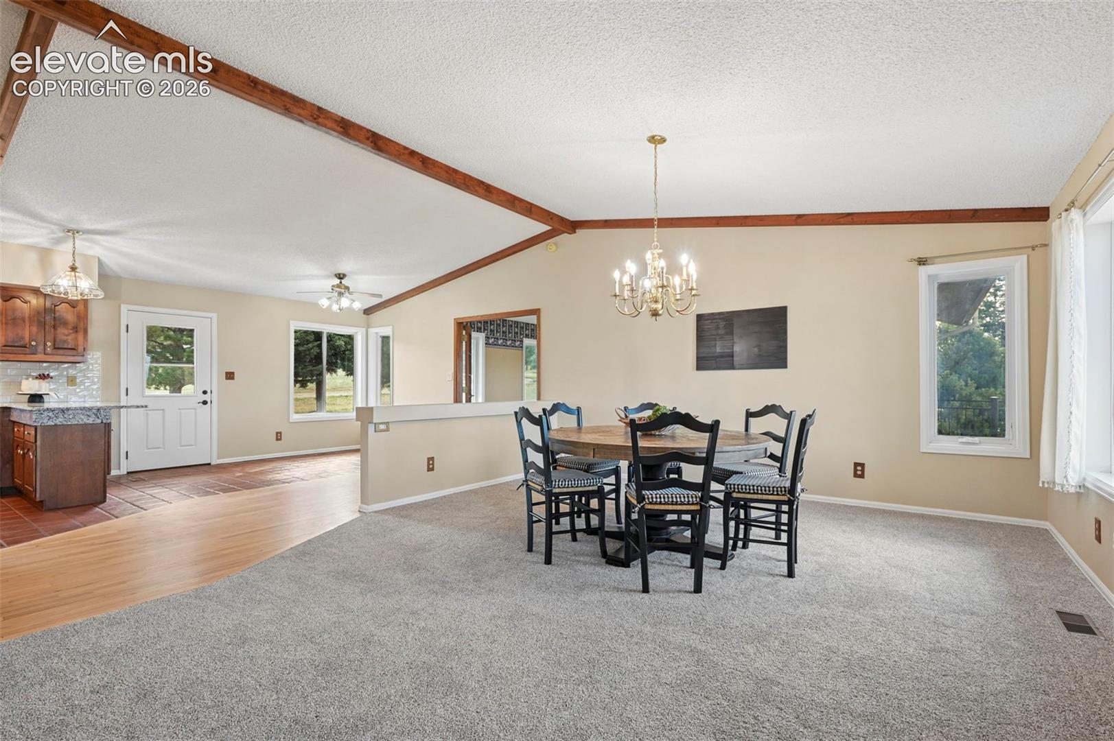 Spacious dining area