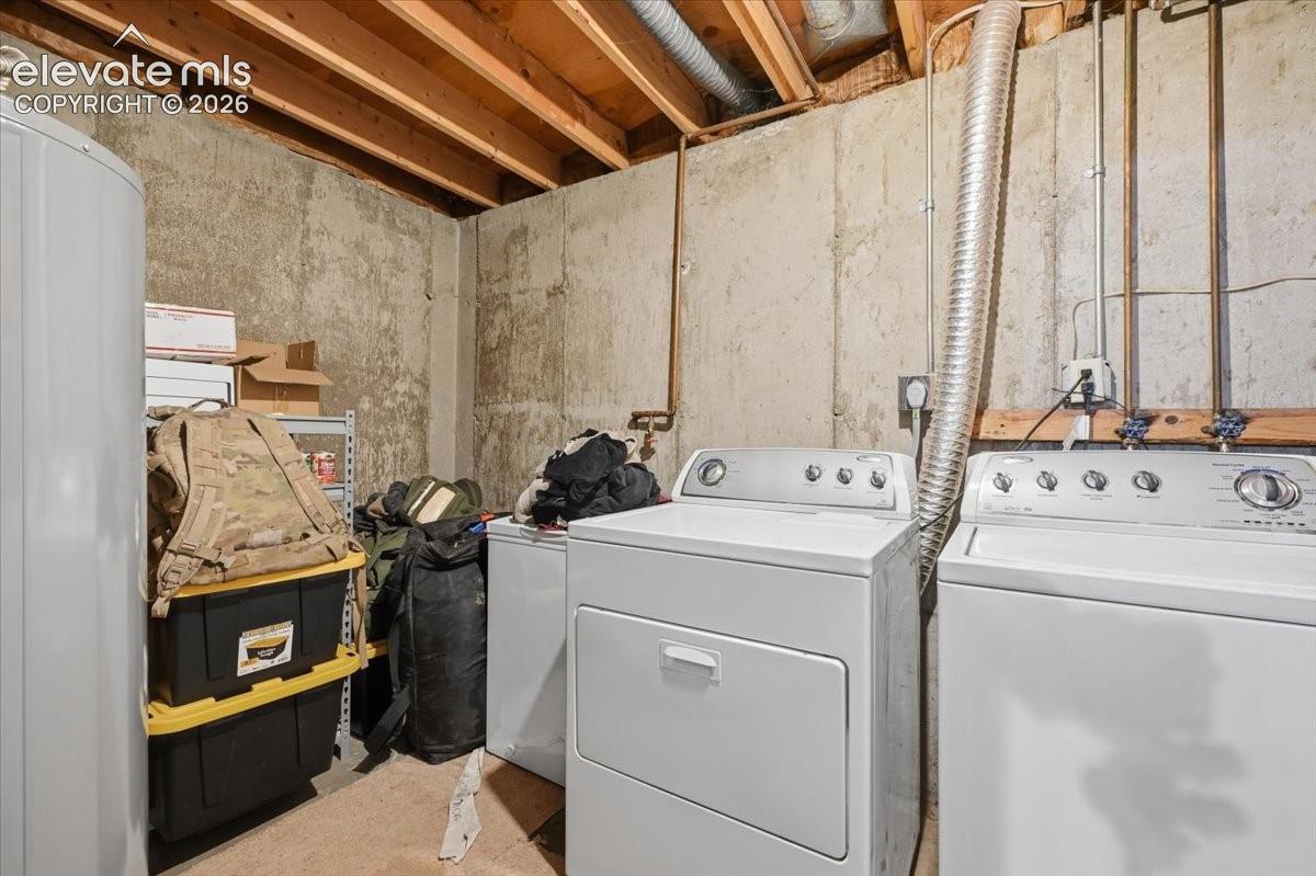Unfinished laundry room / utility / storage area.