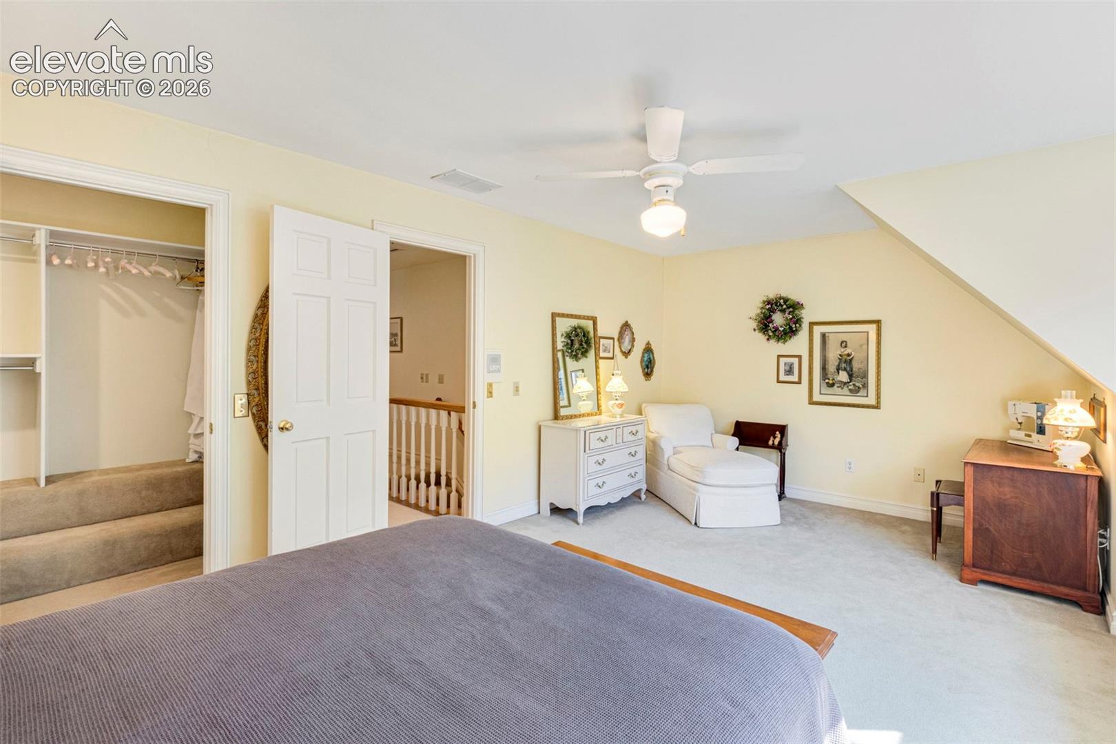 Upstairs bedroom with closet and en-suite bath