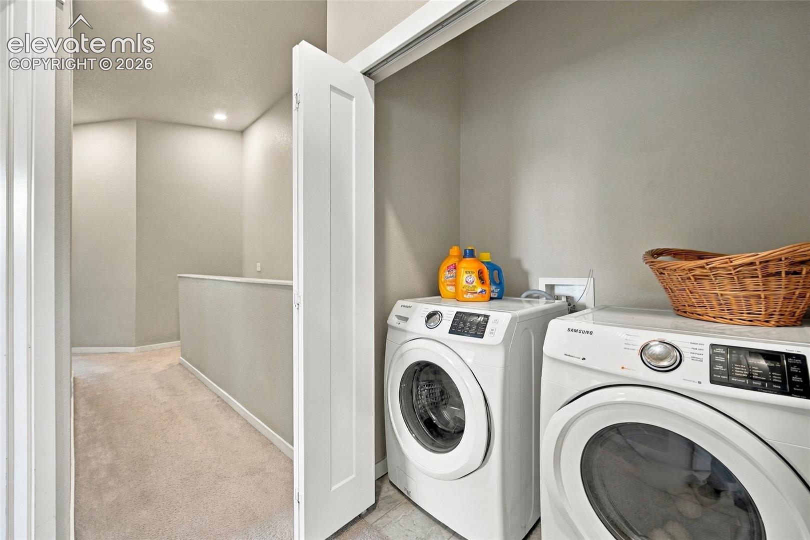 Laundry closet upper level near bedrooms