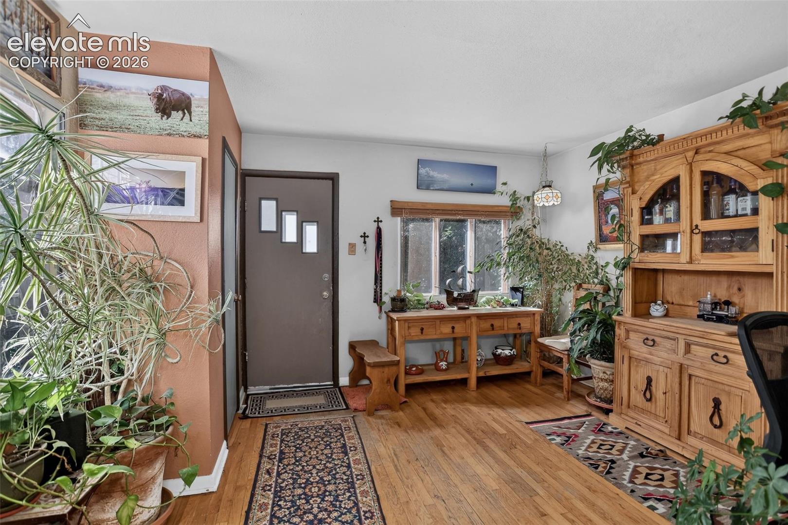 Hardwood flooring extends throughout