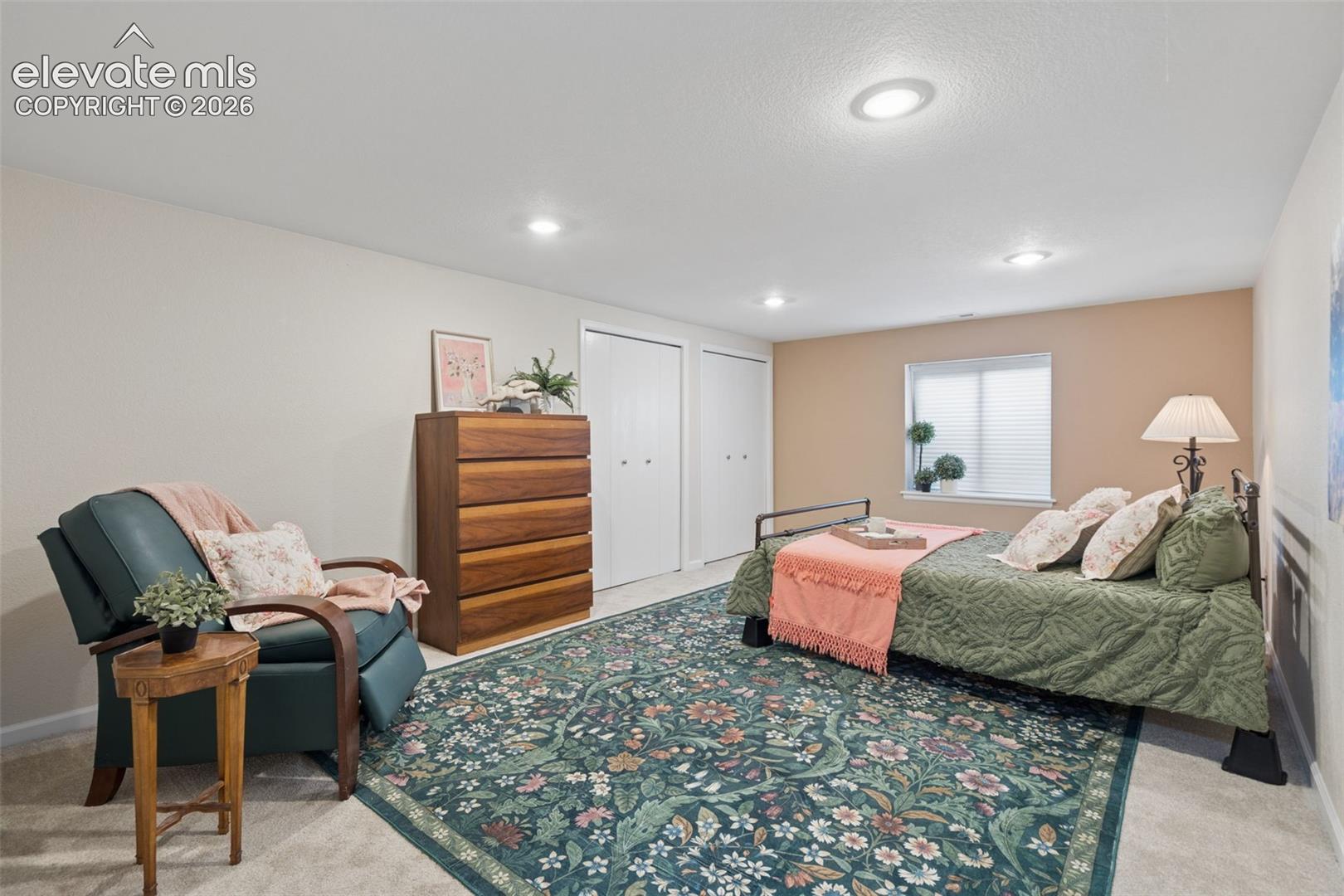 Large bedroom #4 in basement w/2 closets and new carpet