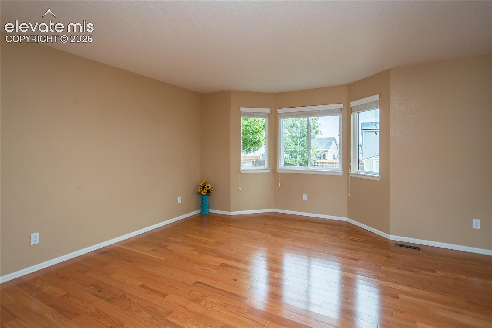 Living room with bay window