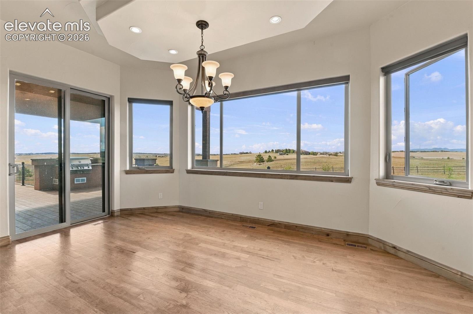 Dining area with walk out