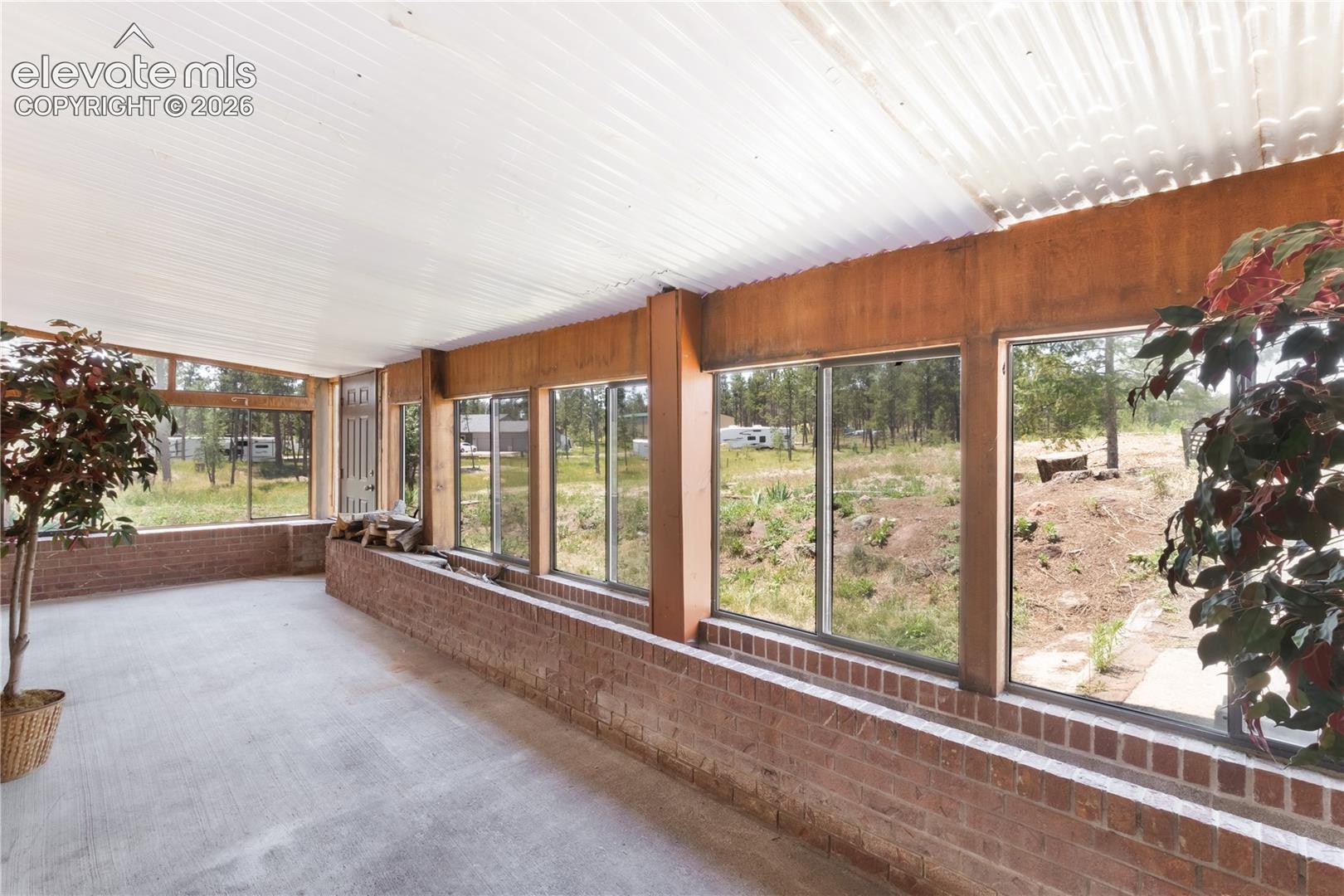 Sunroom off basement family room