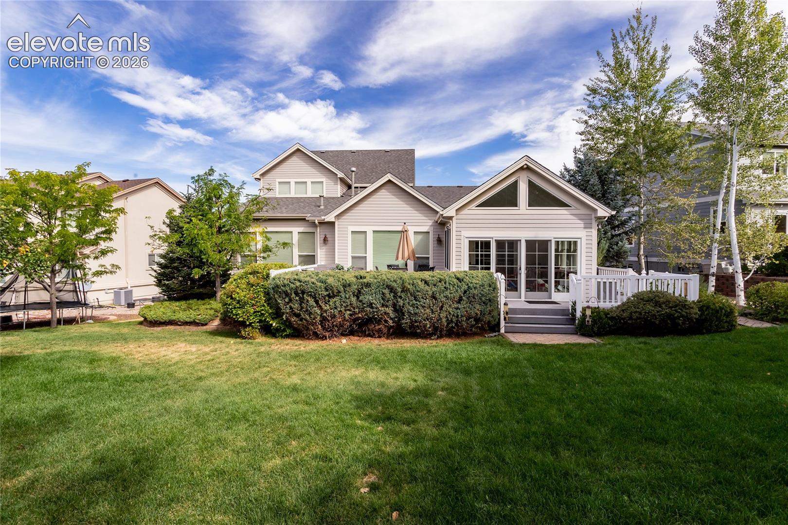 Mature landscaping promotes privacy.