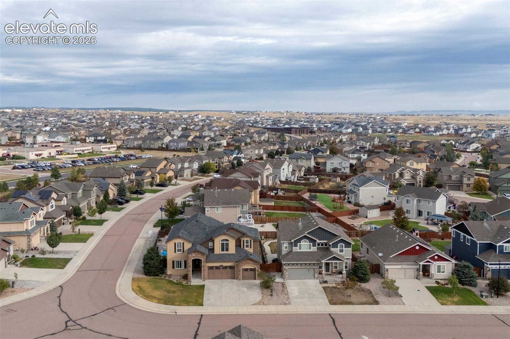 Aerial view of the neighborhood