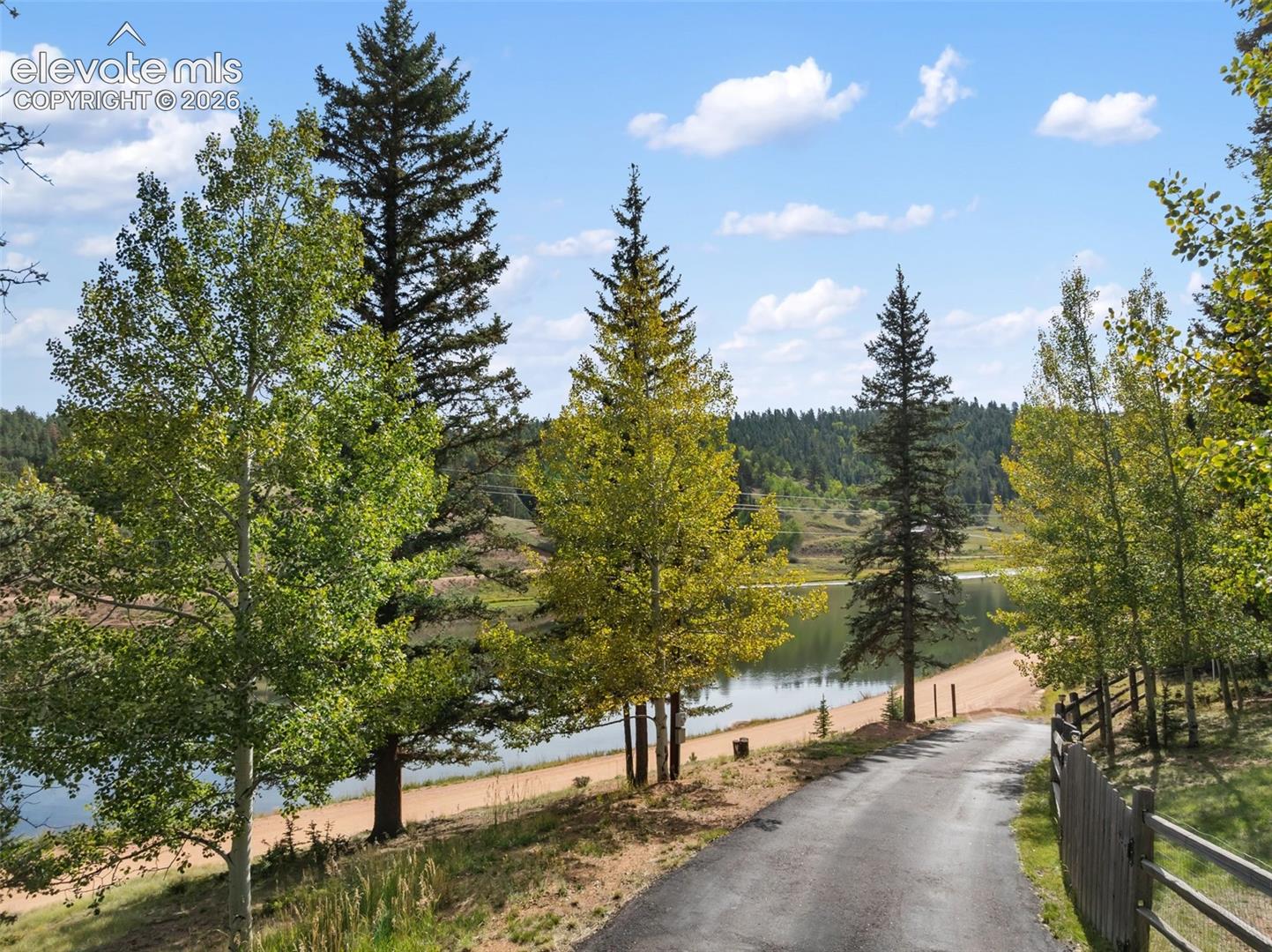 Driveway and lake view!