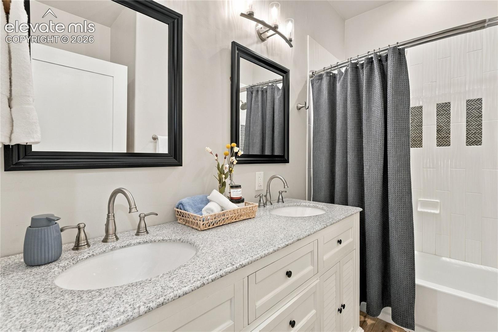 Bathroom #2 with dual vanities. 