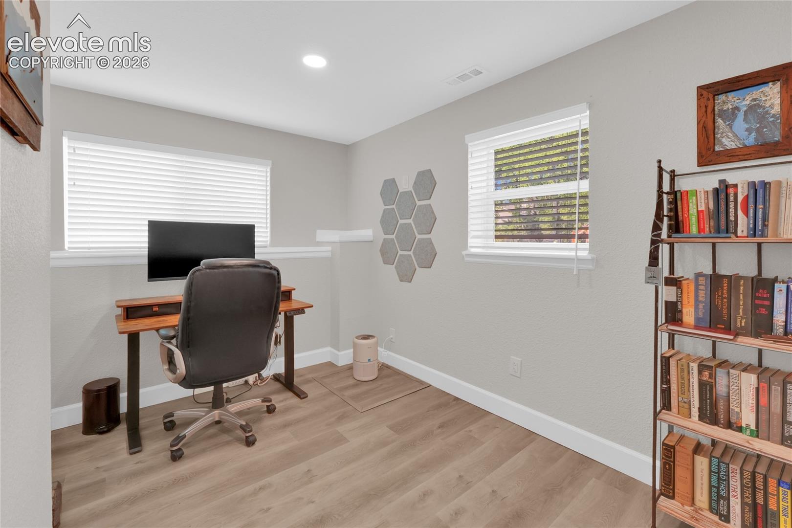 Fourth bedroom or office on lower level with walk-in closet.