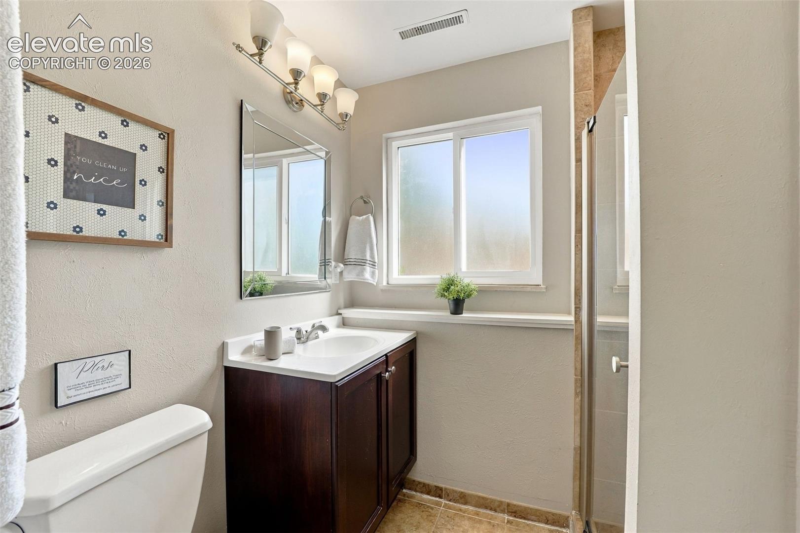 Updated lower level 3/4 bathroom.