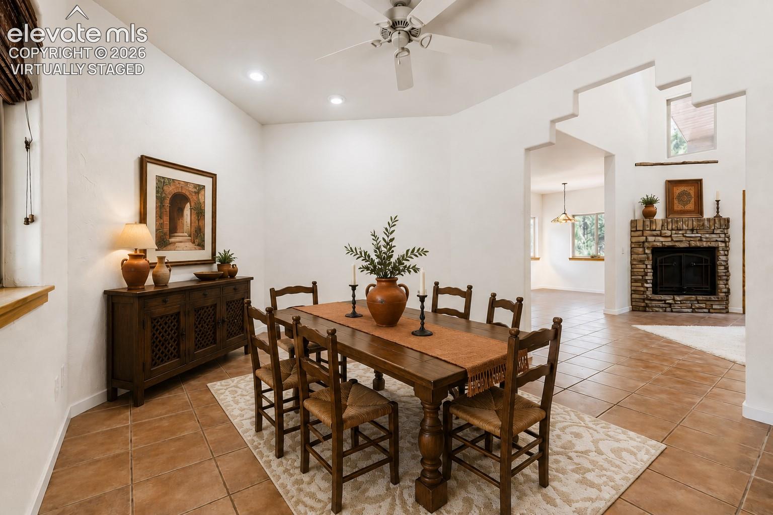 Virtually Staged Separate dining or office space