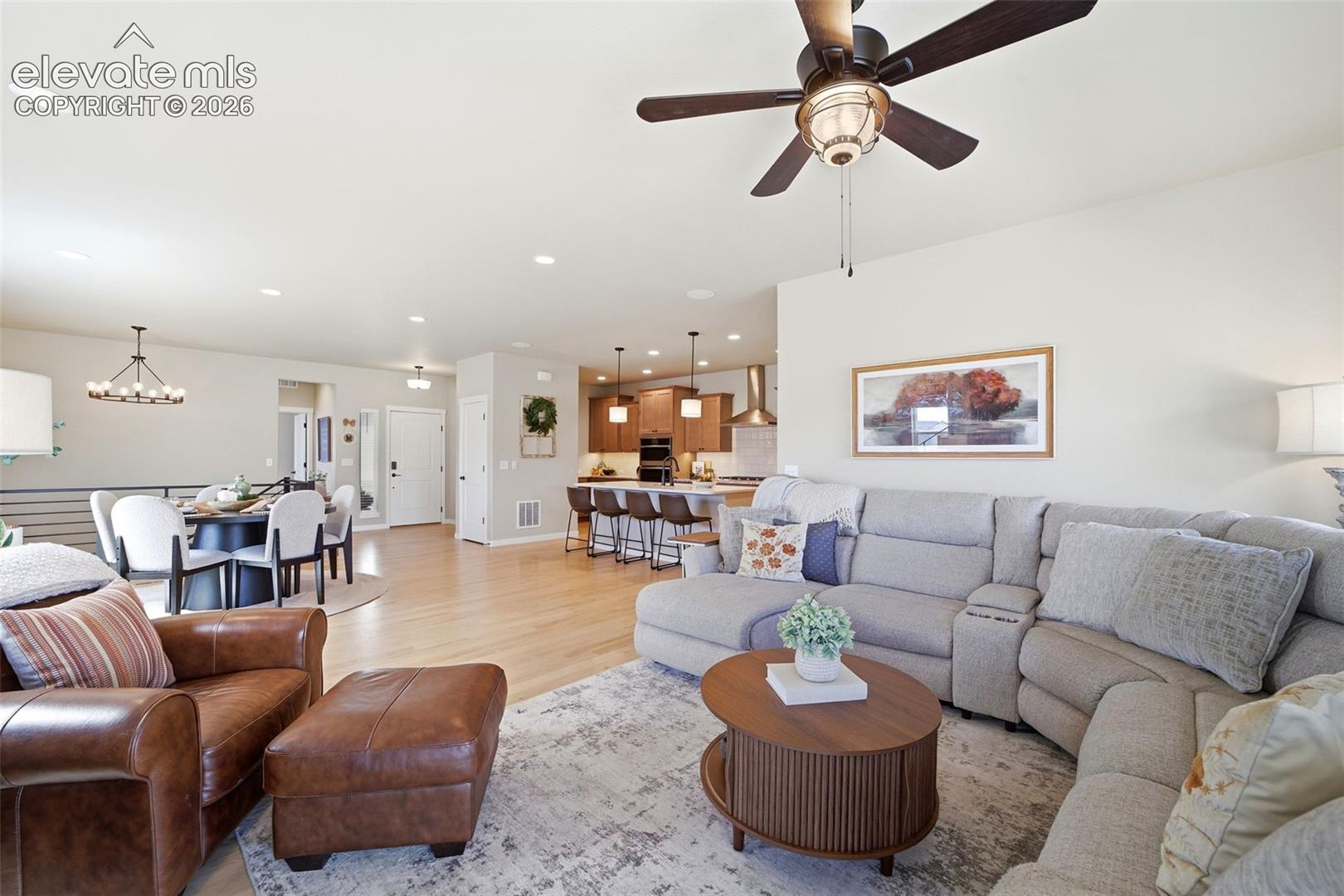 Main floor plan flows yet has designated spaces. 