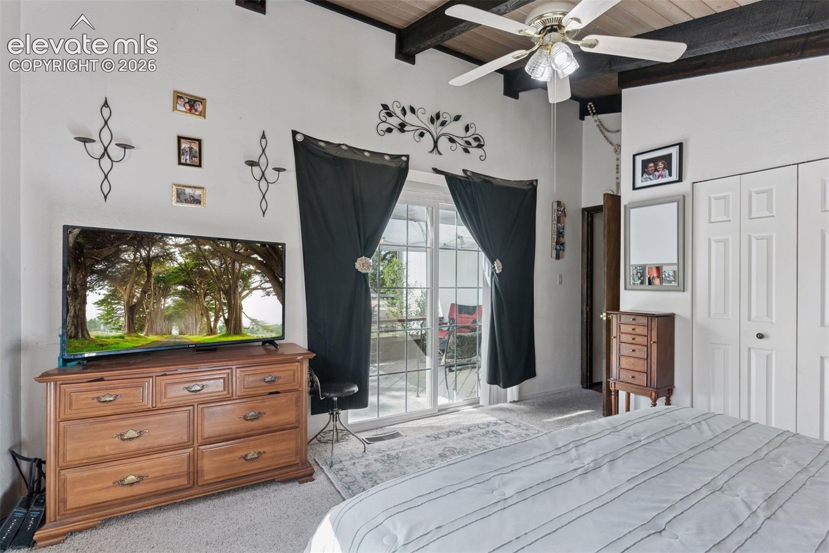Sliding glass doors to the deck
