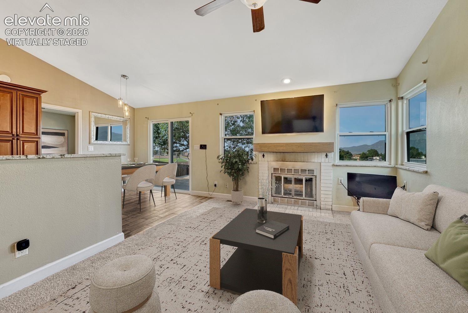 Virtually staged living room