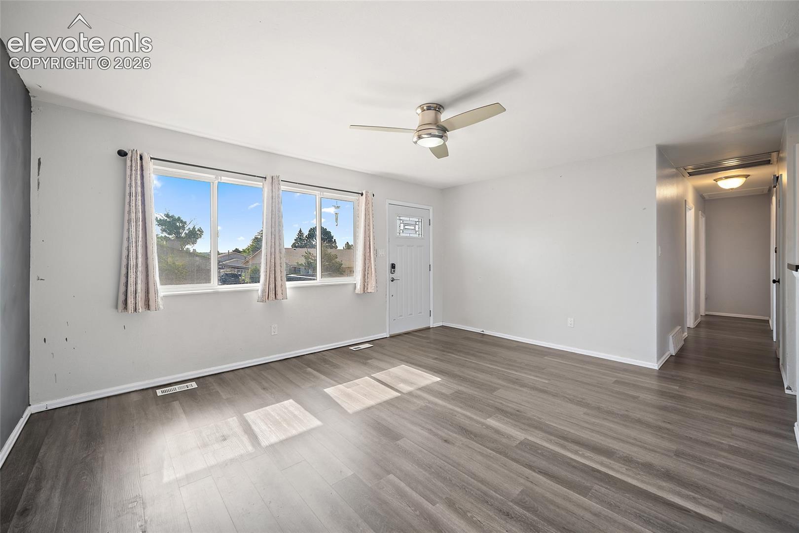 Open-concept living area.