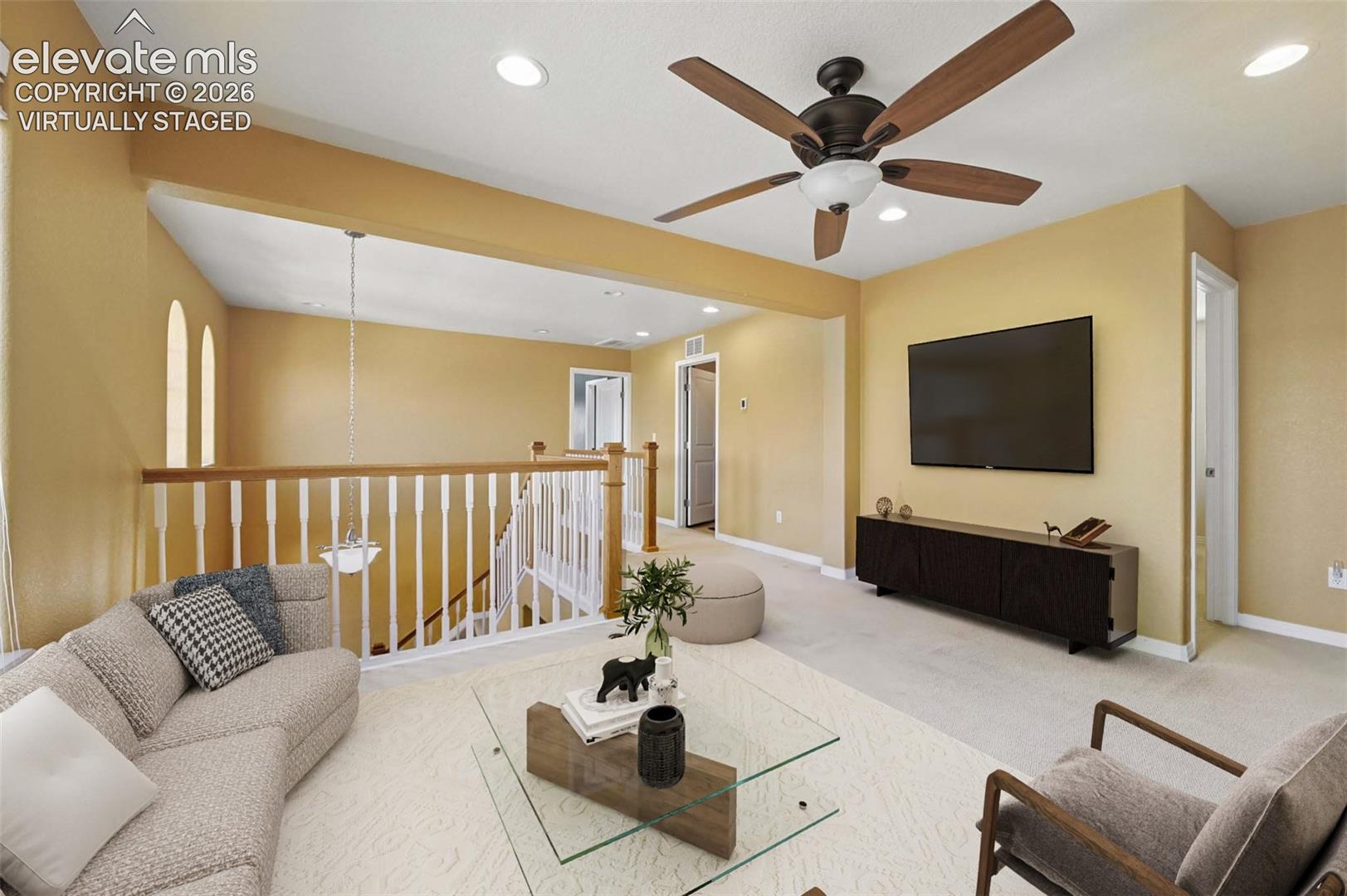 Upper level loft, perfect for kids area.  - Virtually Staged.