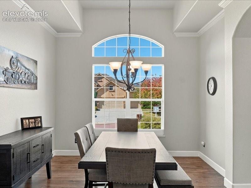 Vaulted ceiling with crown molding