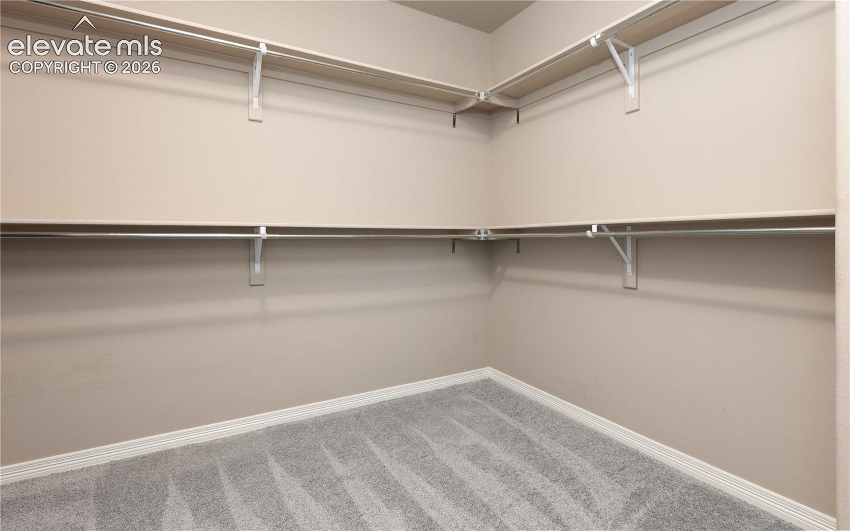 Walk in closet for primary bedroom