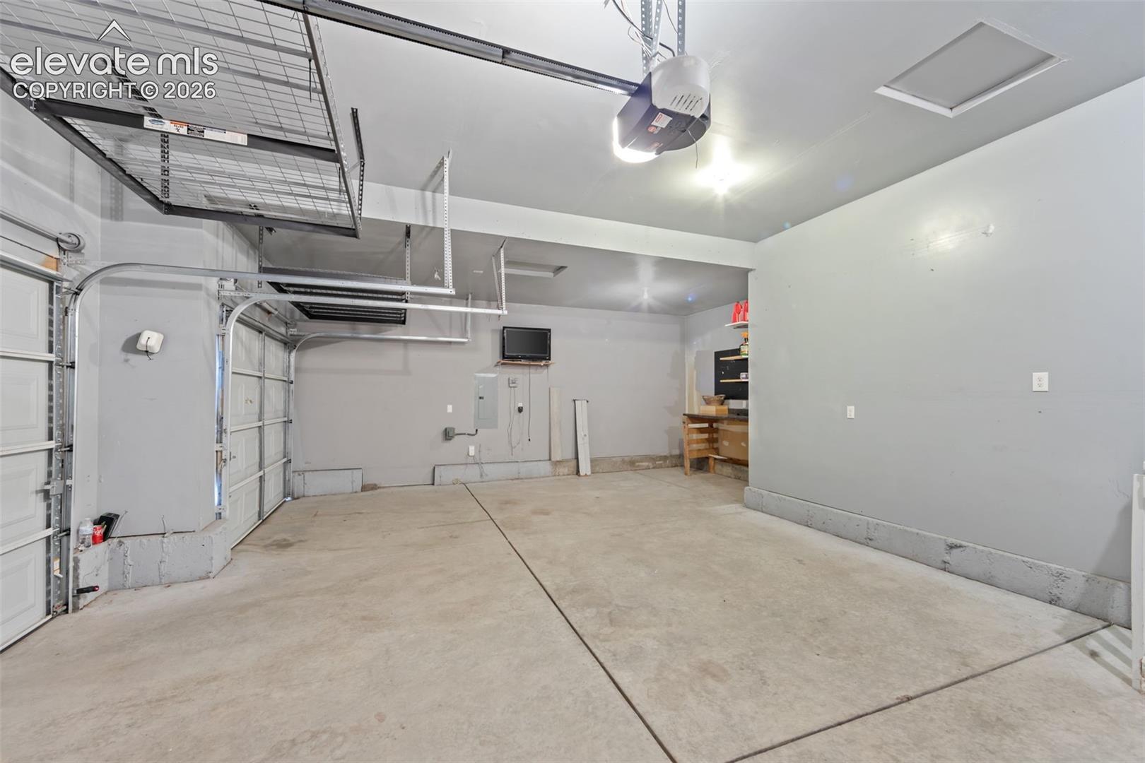 Concrete flooring and overhead storage racks