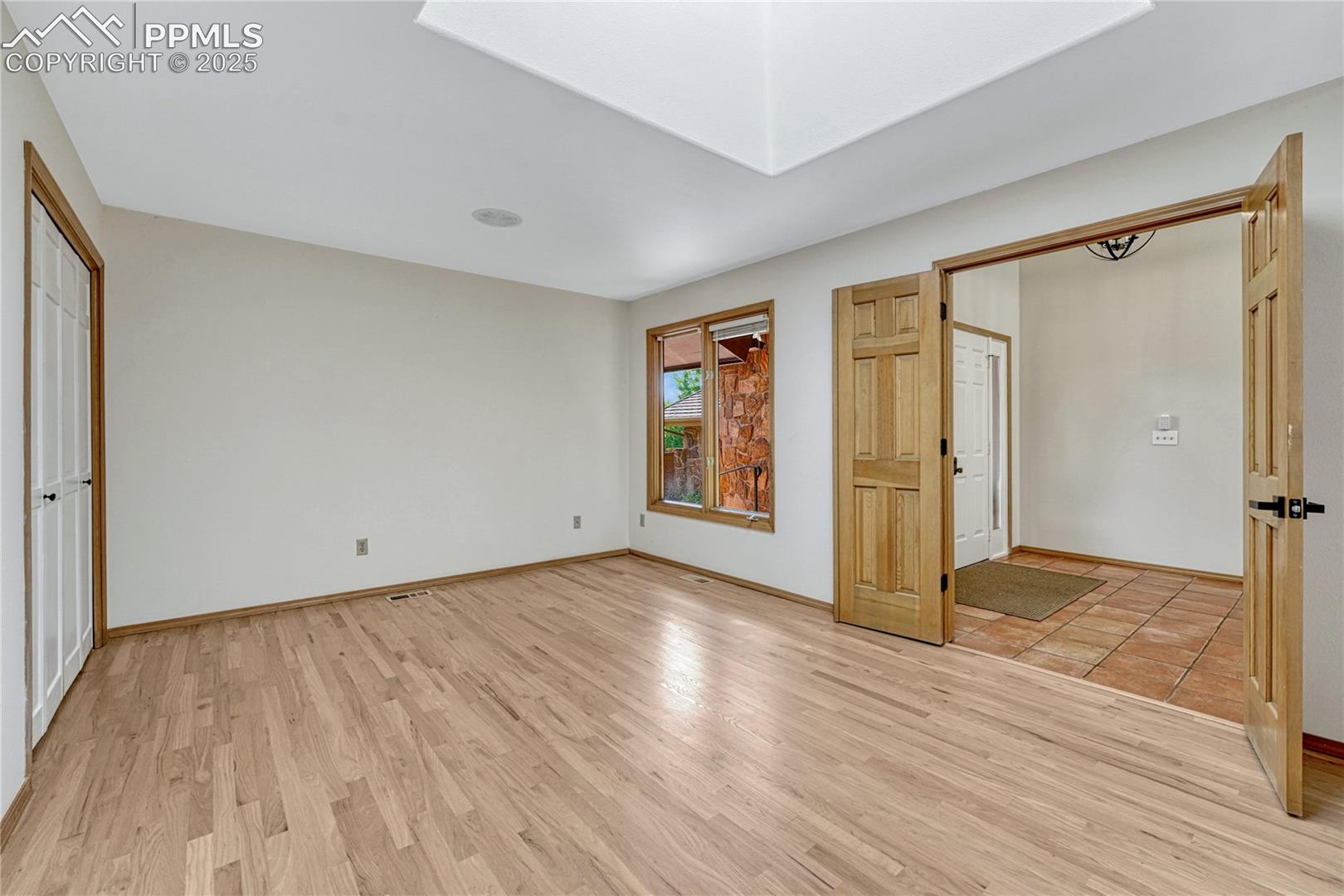 Large Office off Main Entry, Double Doors, Closet & Hardwood Floors, Could be Add'l Bedroom