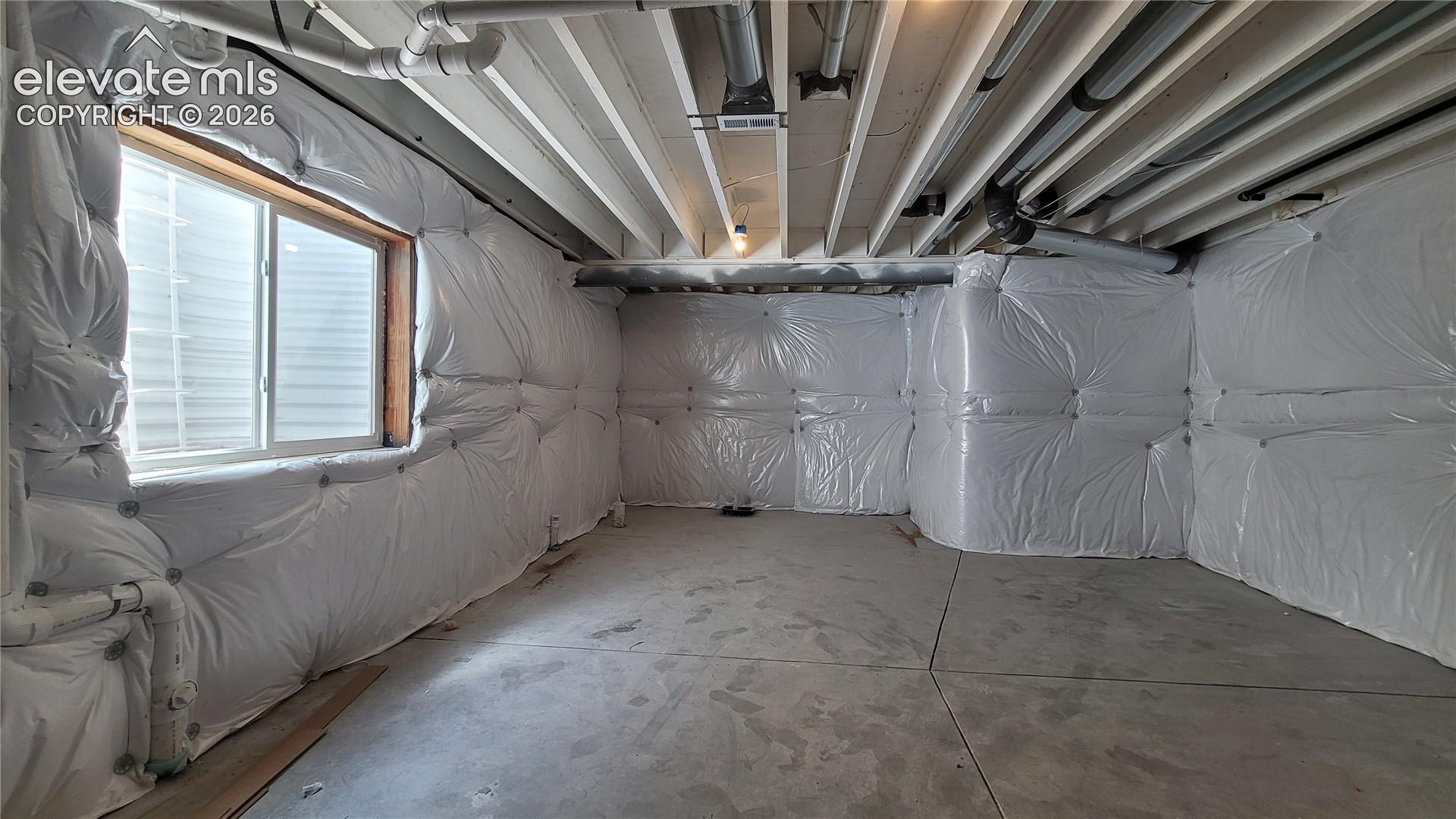Storage room prepped for a future bathroom! 