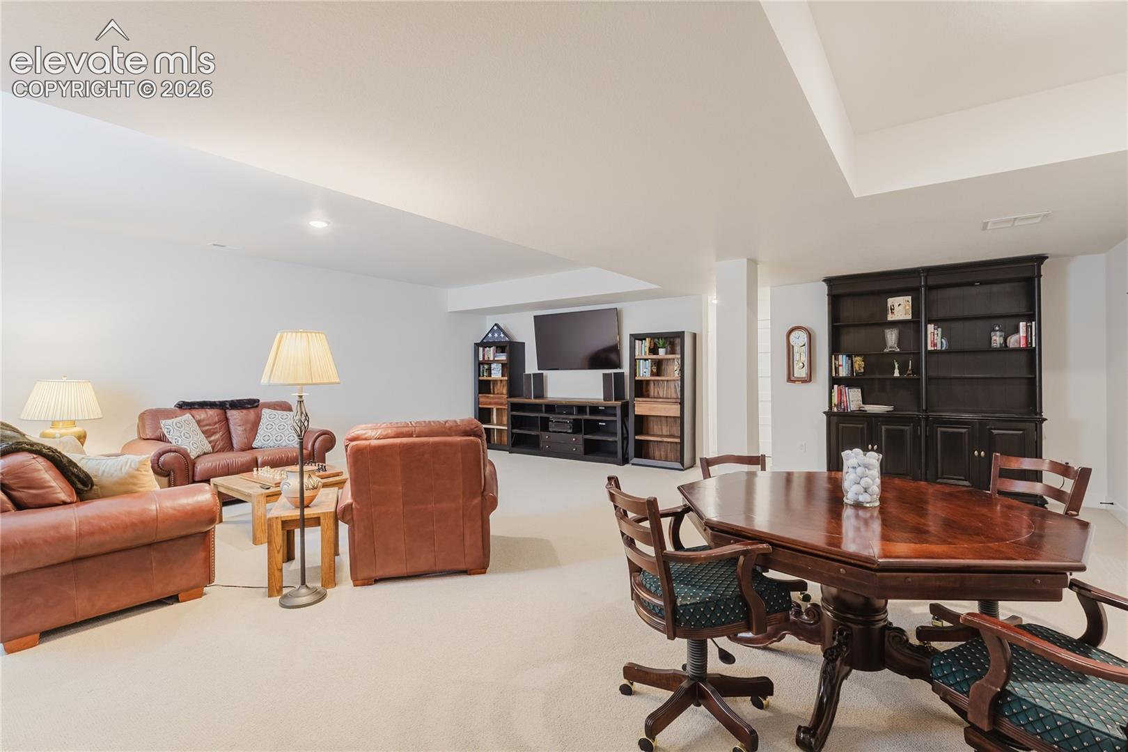 Recreation room in the lower level.