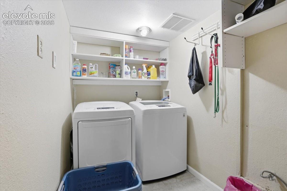 Laundry area in the basement