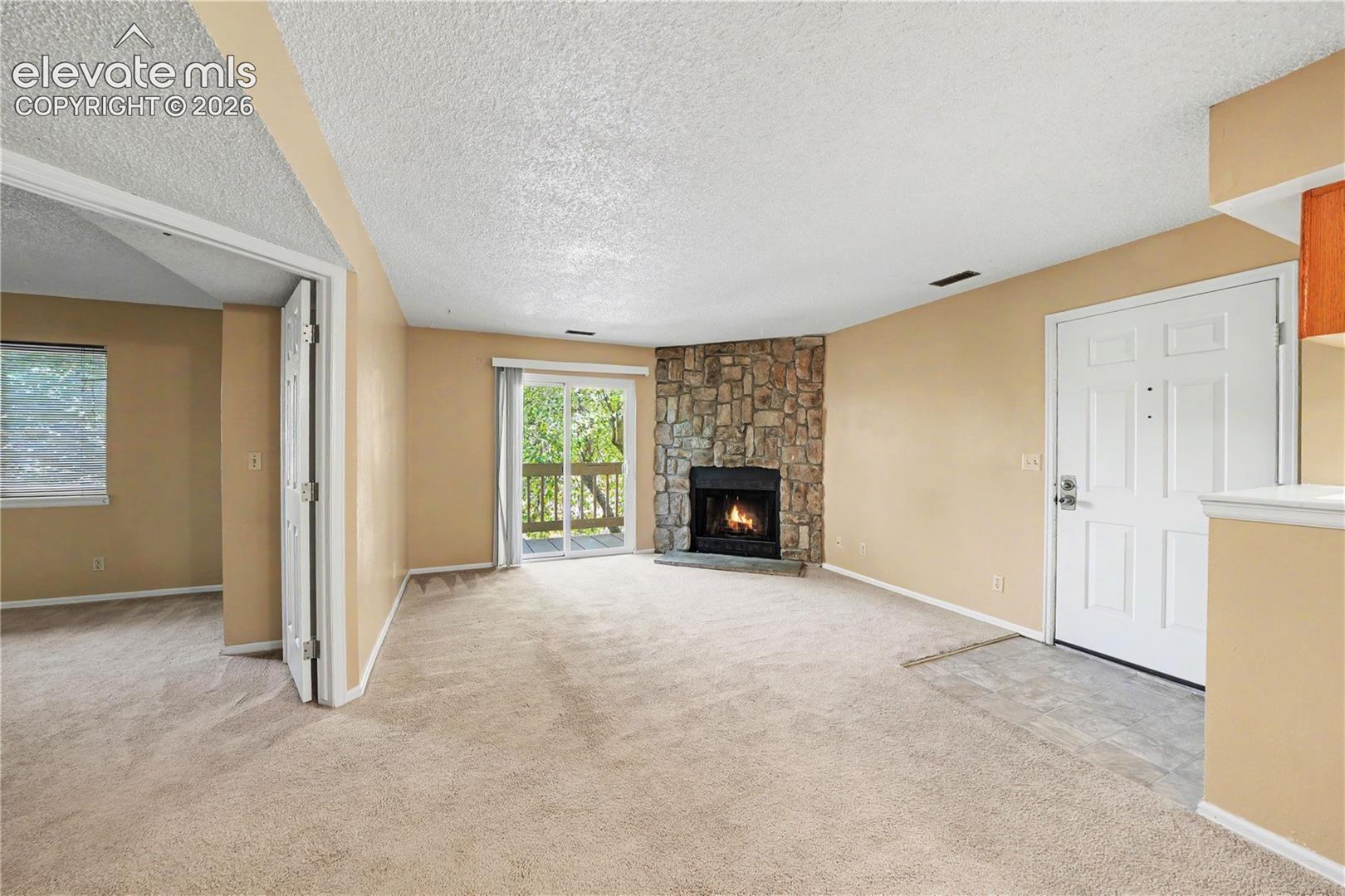 Dining area with lighted ceiling fan