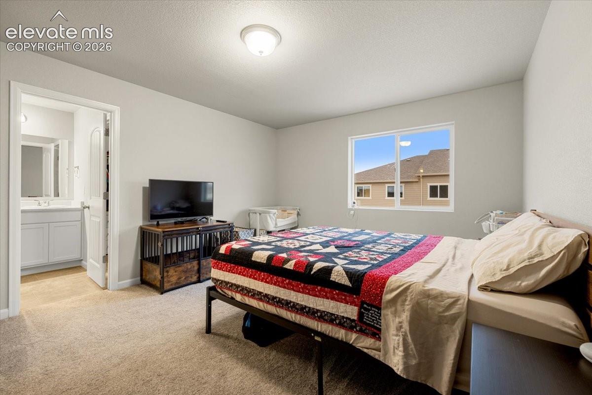 Wall-to-wall carpeting and a ceiling-mounted light fixture