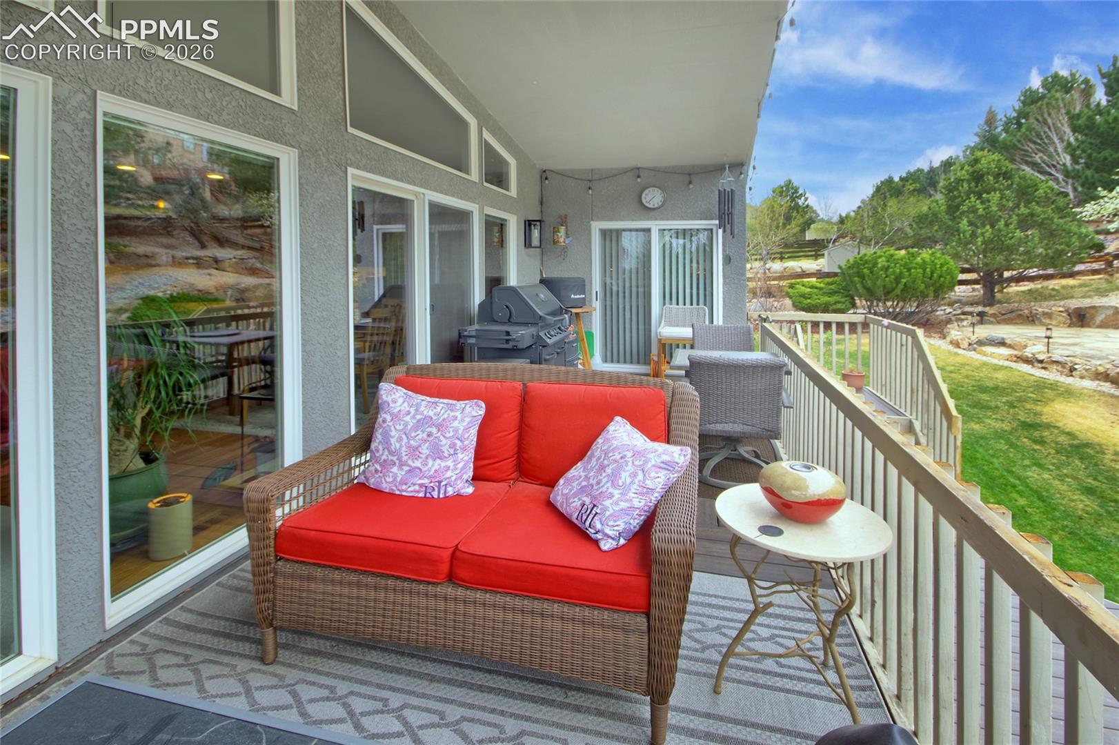 Access to deck from kitchen and master bedroom