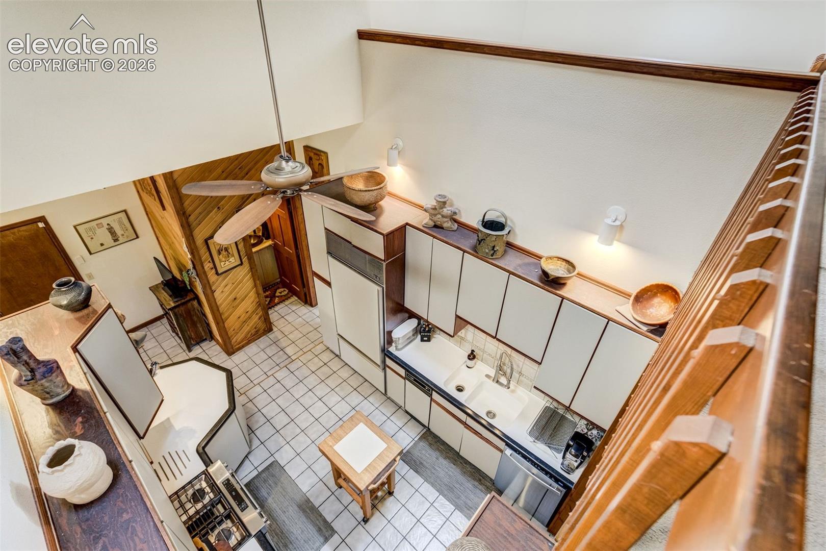 View of the kitchen from the loft