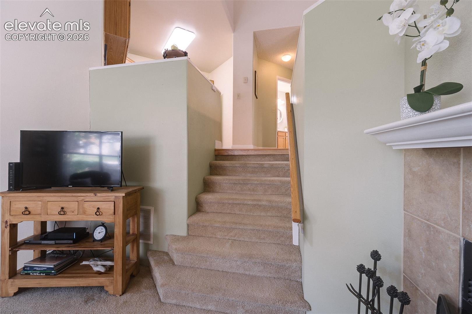Stairs from the Kitchen to the Living Room.