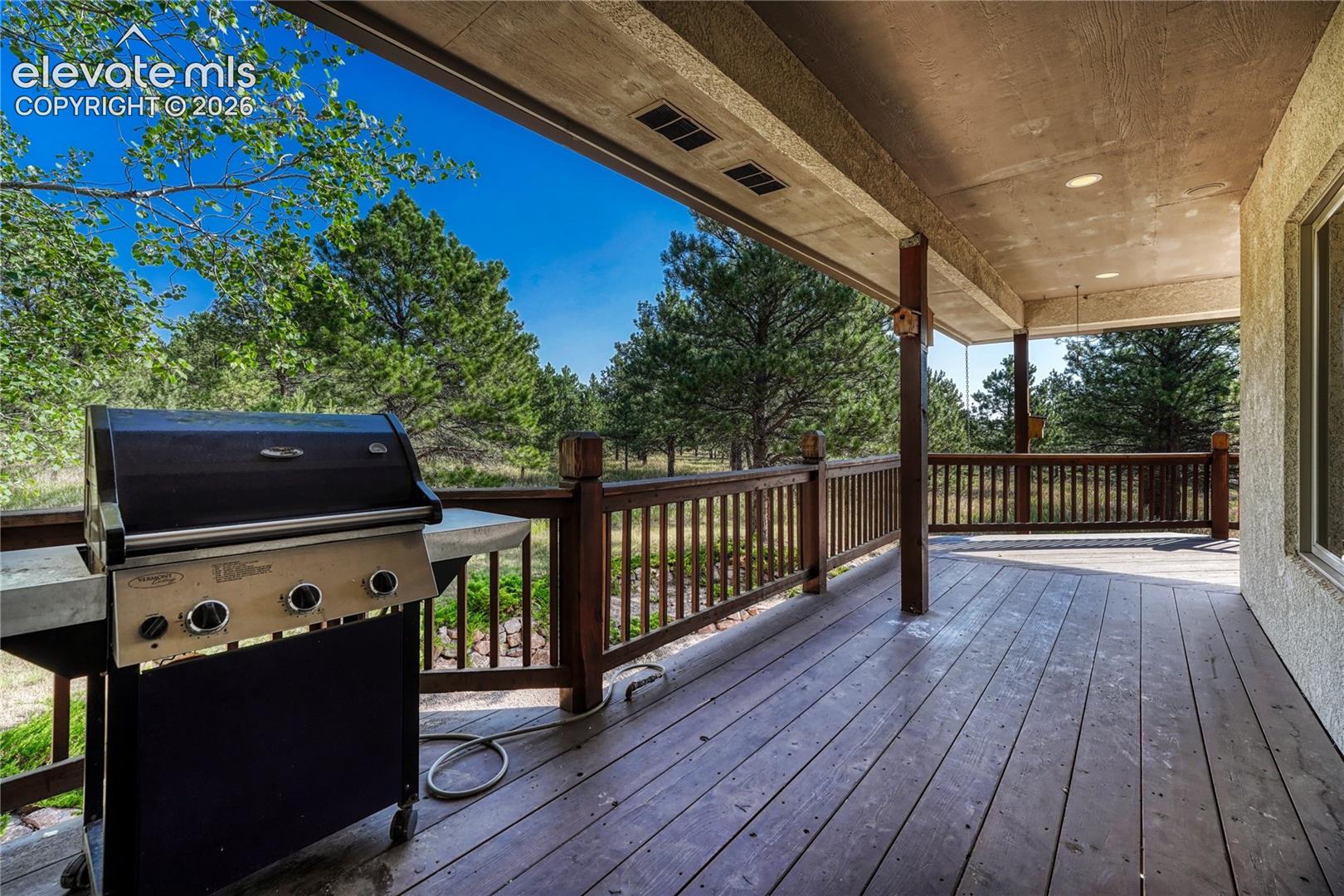 Gas line run to the deck for the grill.