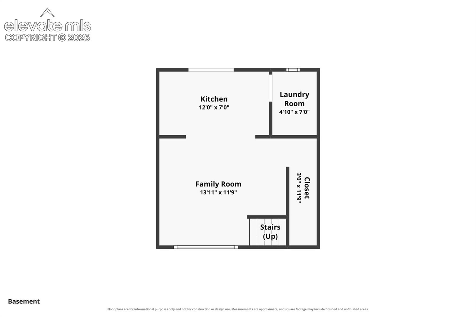 Lower Level Main Living Area, Kitchen, Dining Living Room and Laundry