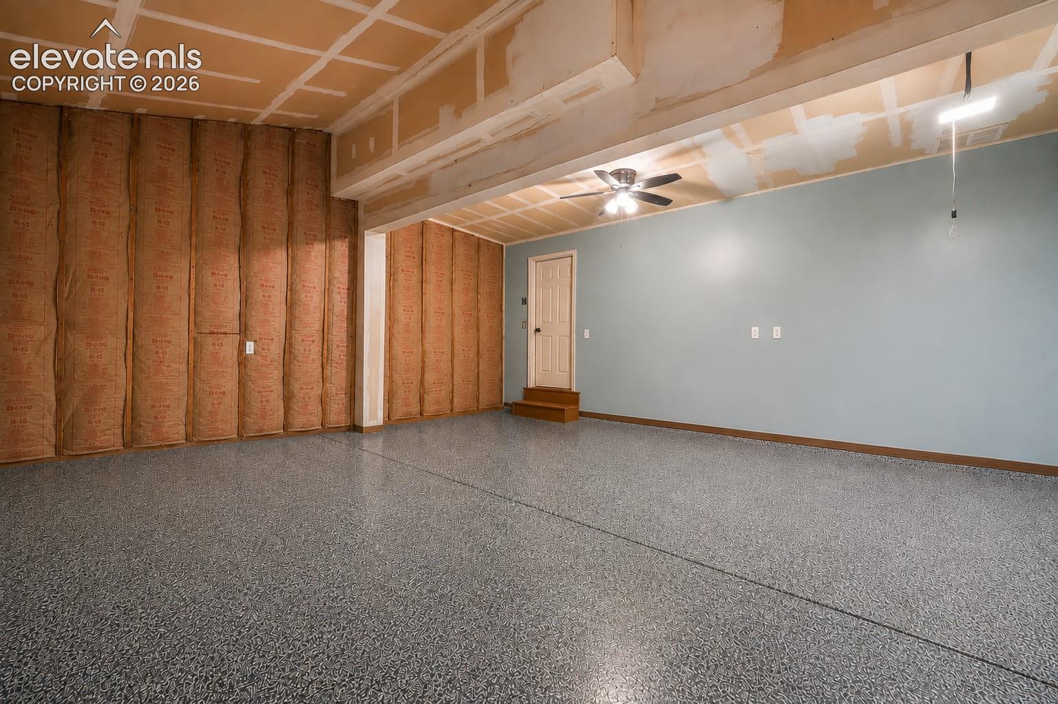 2 car garage with epoxy floors