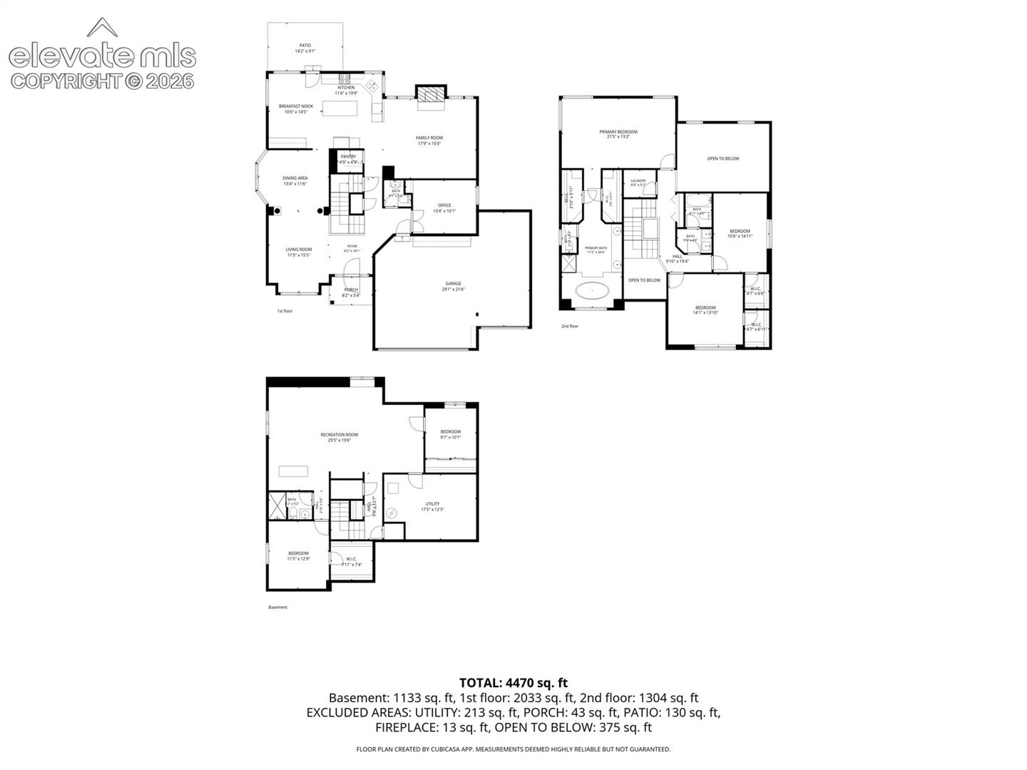 All Levels Floor plan