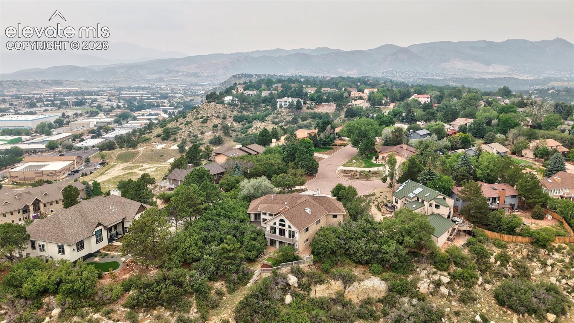 Elevated neighborhood setting with diverse architectural styles