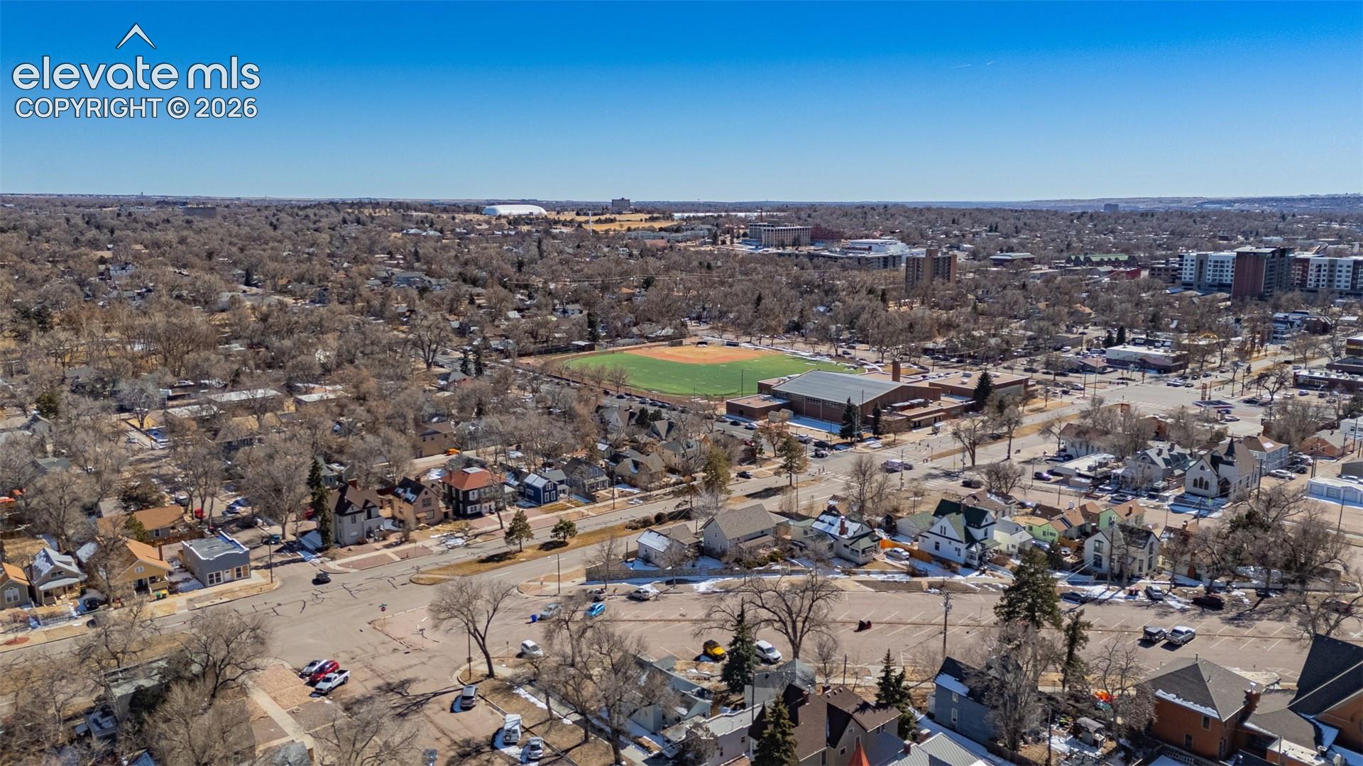 Birds eye view of property