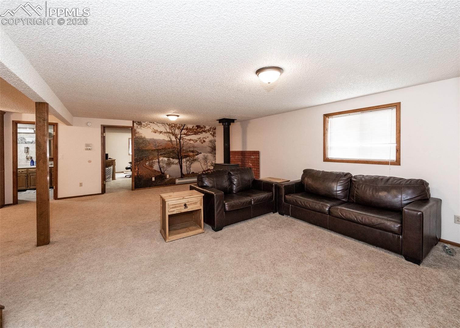 Family room in basement