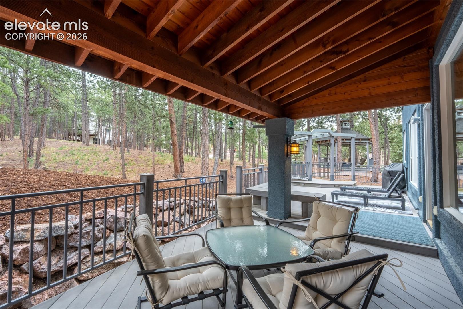 Back deck off living room walk out - half covered/ half uncovered