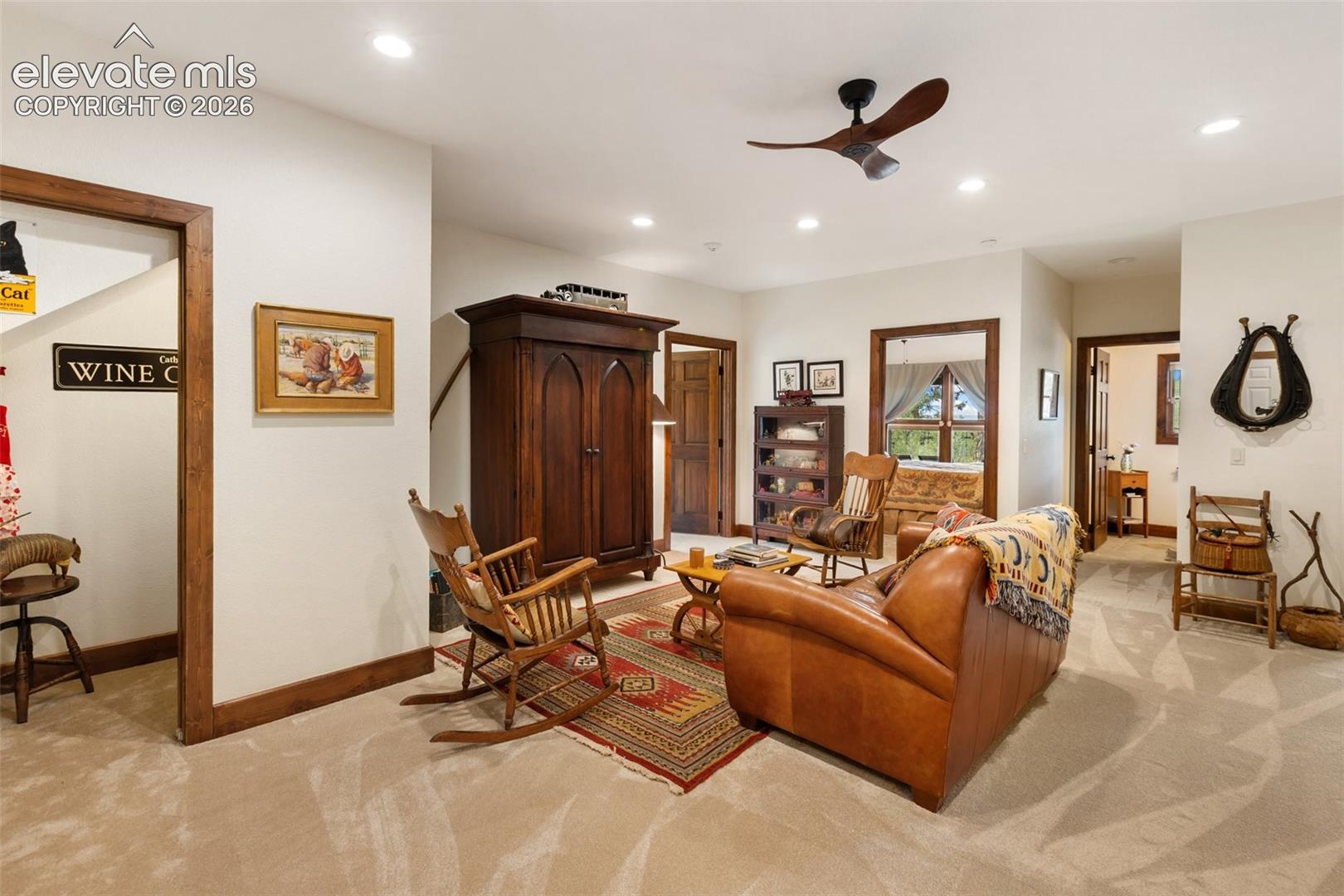 Family room and wine cellar lower level
