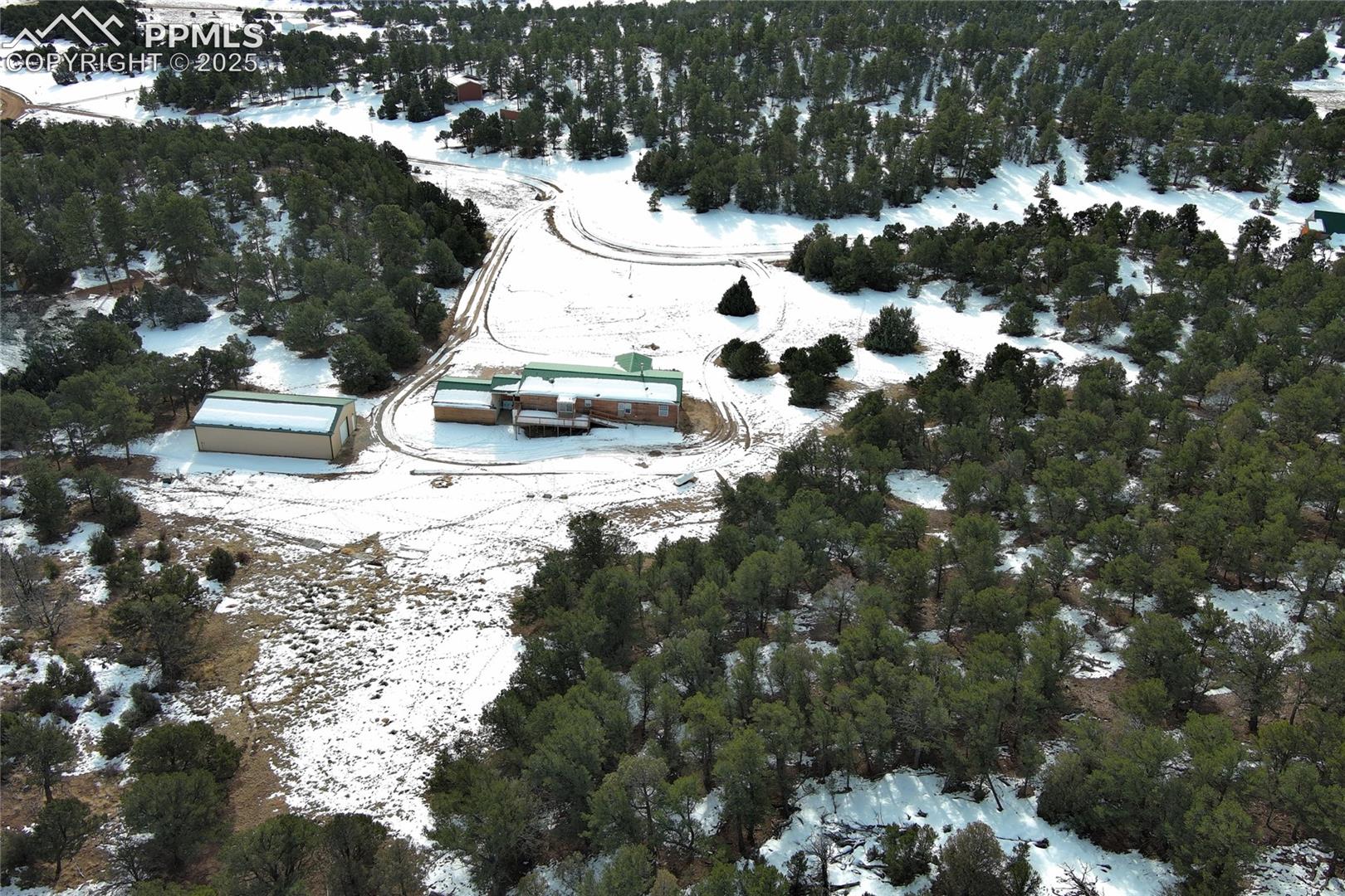 Snowy aerial view