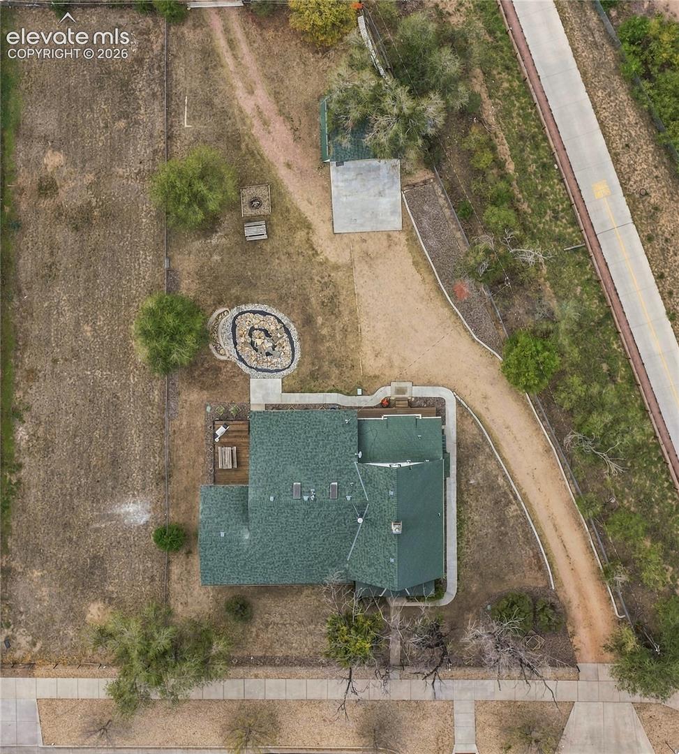Aerial View, access at ally and at Nevada Ave 